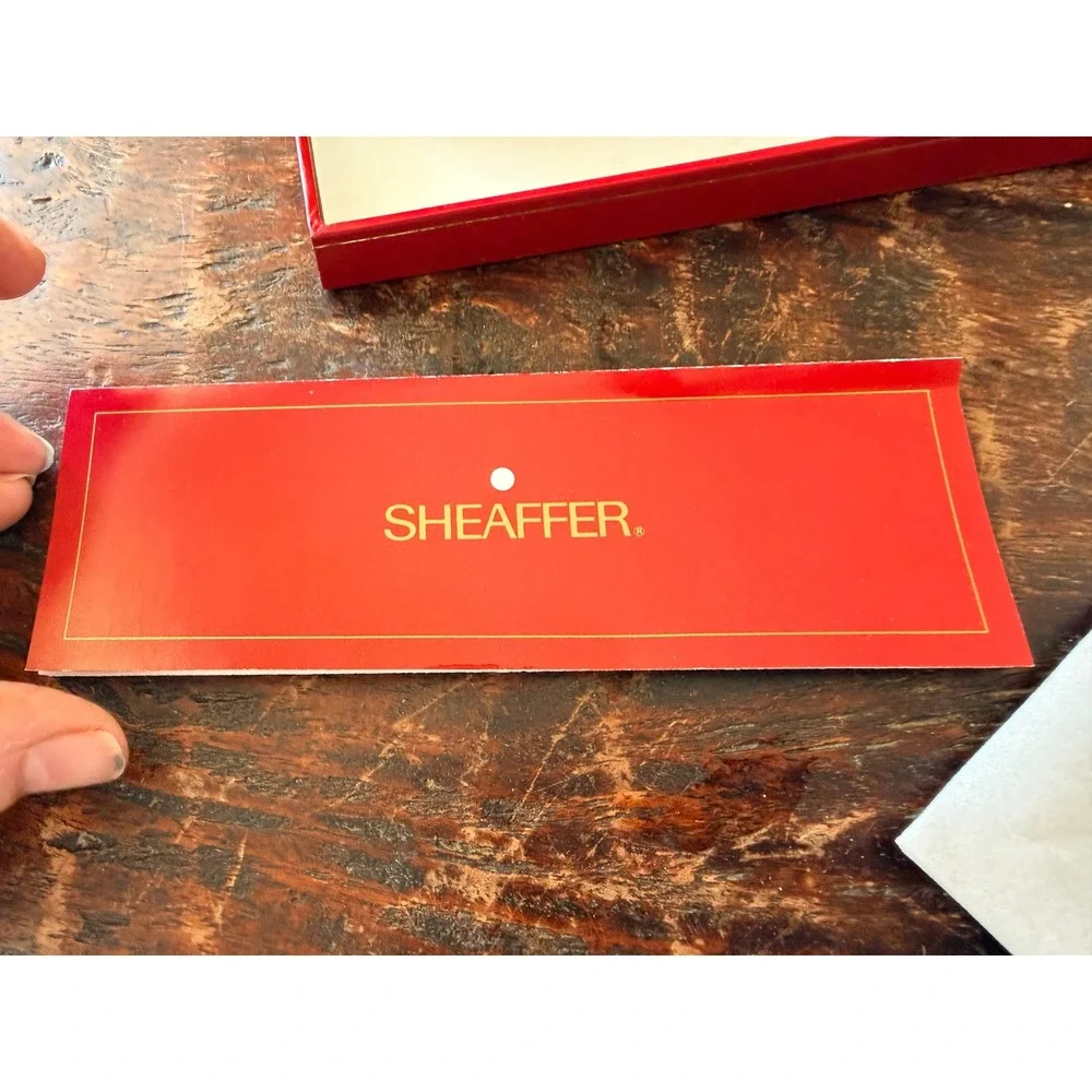 Sheaffer Triumph Imperial Fountain Pen Blue Gold Fine Nib Box Papers 1990s